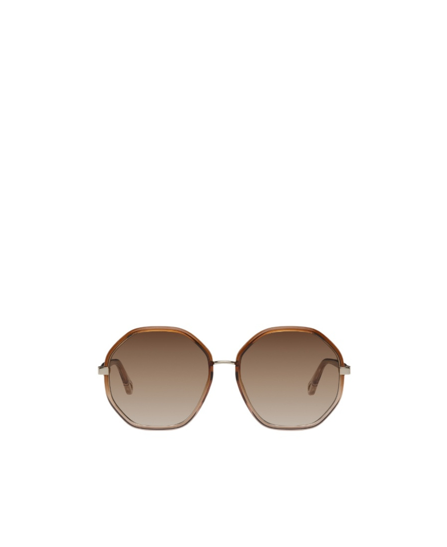Chloé Eyewear Hexagon Frame Sunglasses In Brown