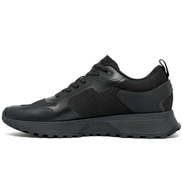 Hugo Boss Mesh Panelled Sneakers In Black