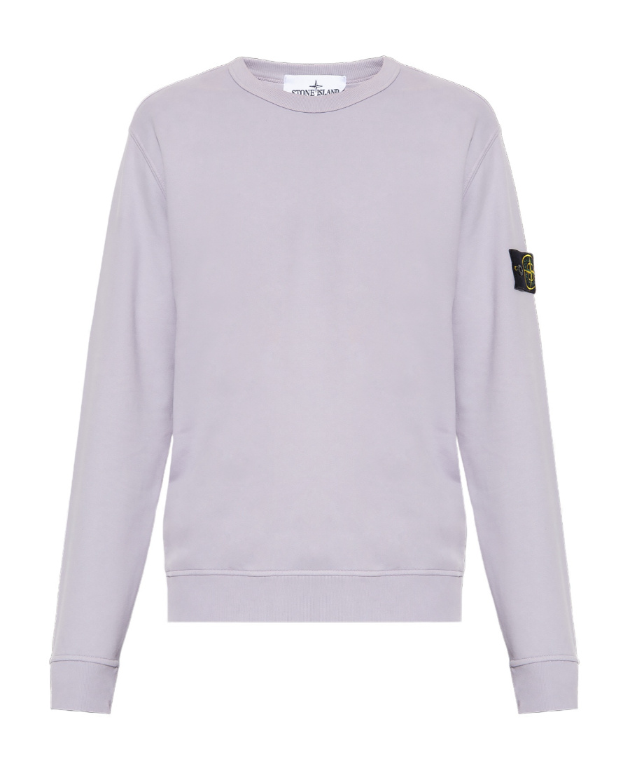 Stone Island Compass-motif Jersey-fleece Sweatshirt In Purple