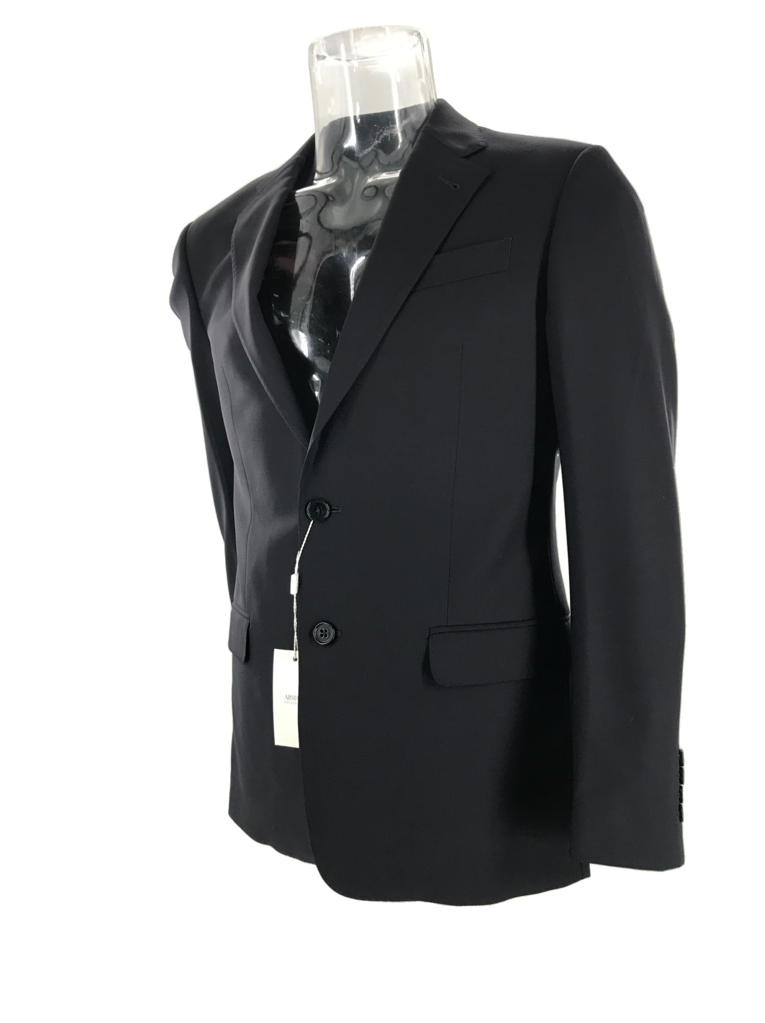 Armani Collezioni Long Sleeved Suit Jacket In Black