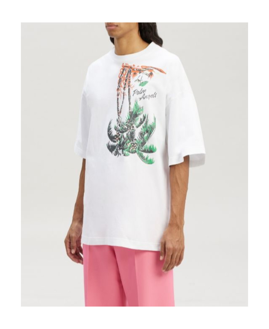 PALM ANGELS UPSIDE DOWN PALM-PRINT T-SHIRT