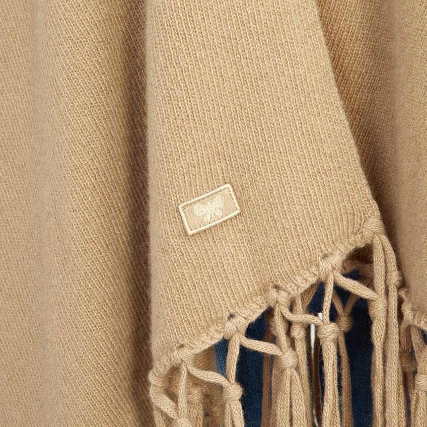 Weekend Max Mara Fringed Cape In Nude