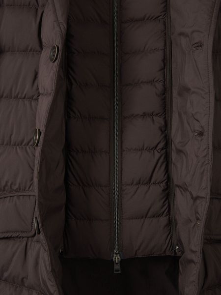 Herno Layered Effect Quilted Coat In Black