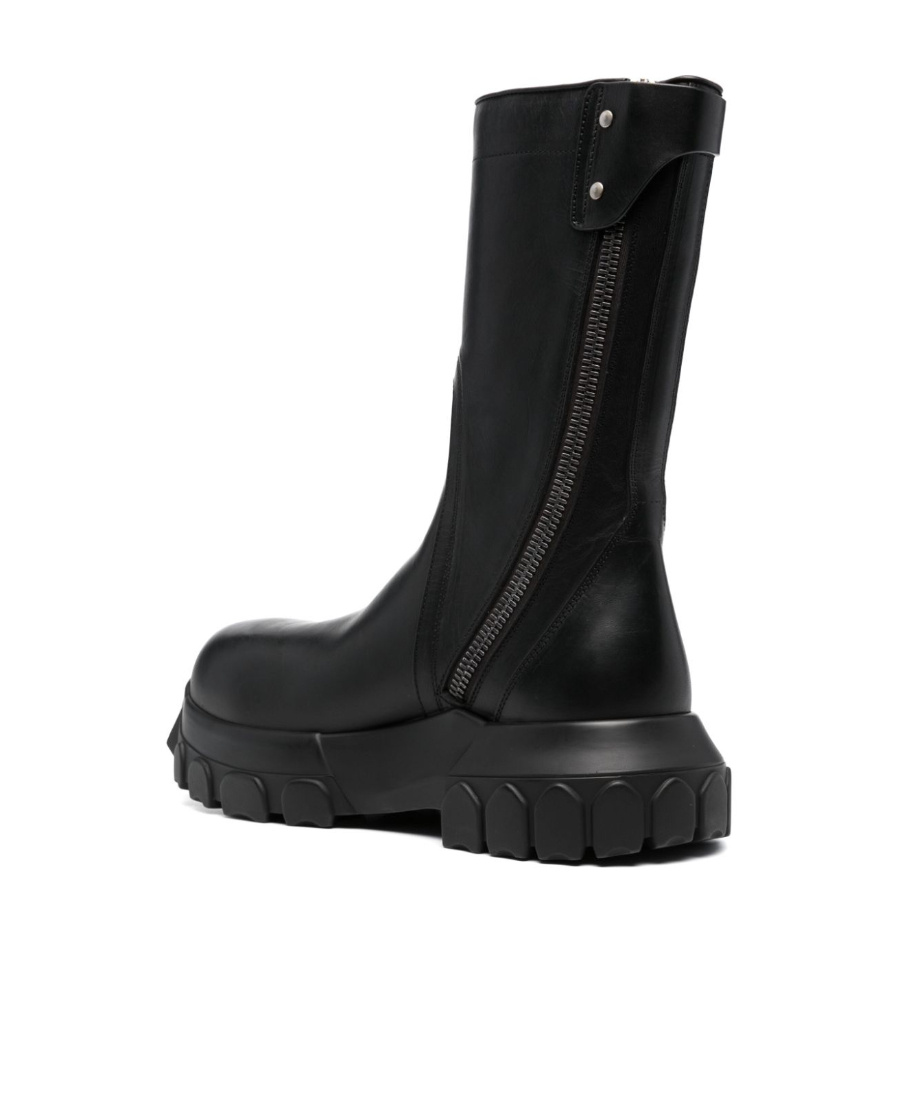 Rick Owens Calf-length Leather Boots In Black
