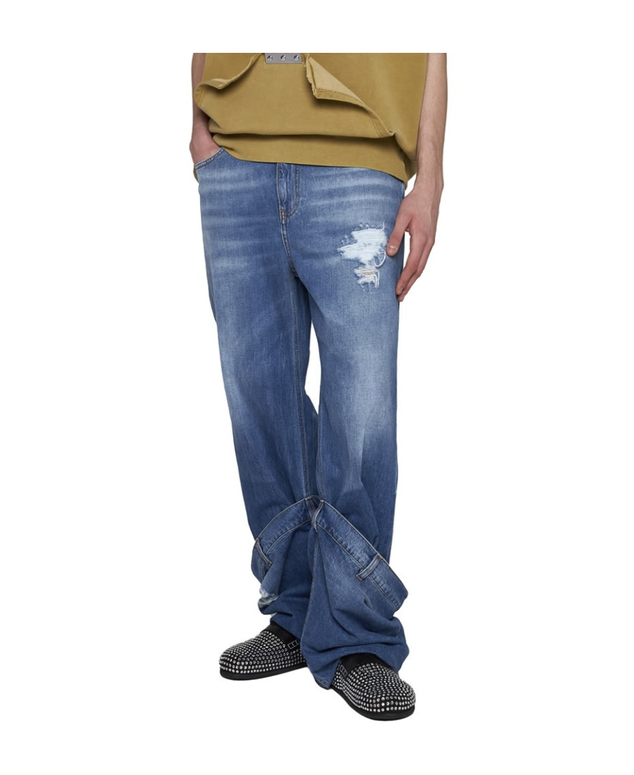 Jw Anderson Straight-leg Bucket Jeans In Blue