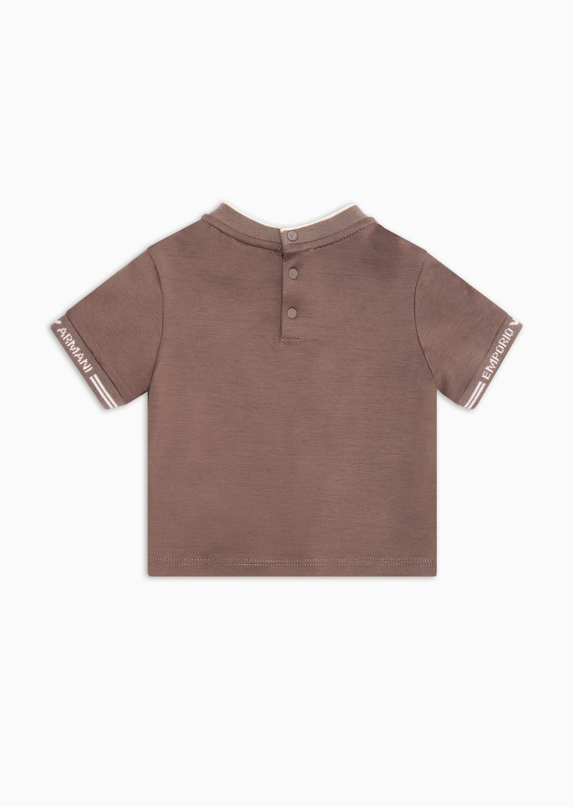 Emporio Armani Eagle-embroidered Jersey T-shirt In Brown