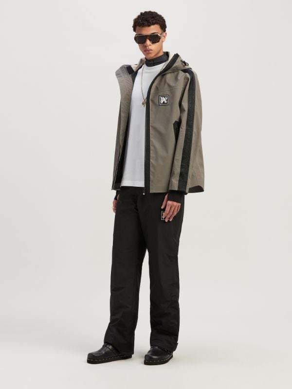 Palm Angels Reflective Hooded Ski Jacket In Green