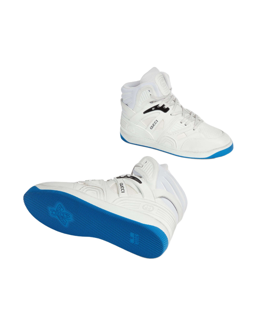 Gucci Interlocking G Patch Basket Sneakers In White