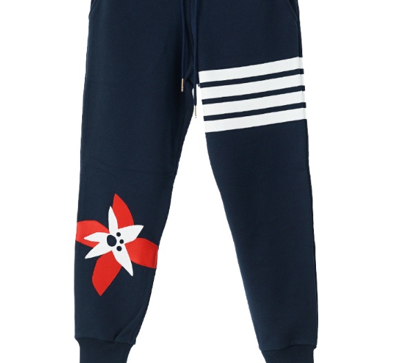 Thom Browne Classic Stripe Print Sweatpants In Black