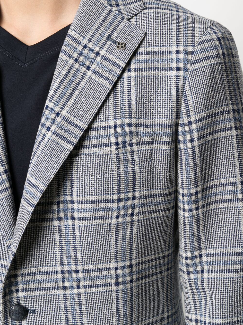Tagliatore Checkered Single-breasted Suit Jacket In Gray