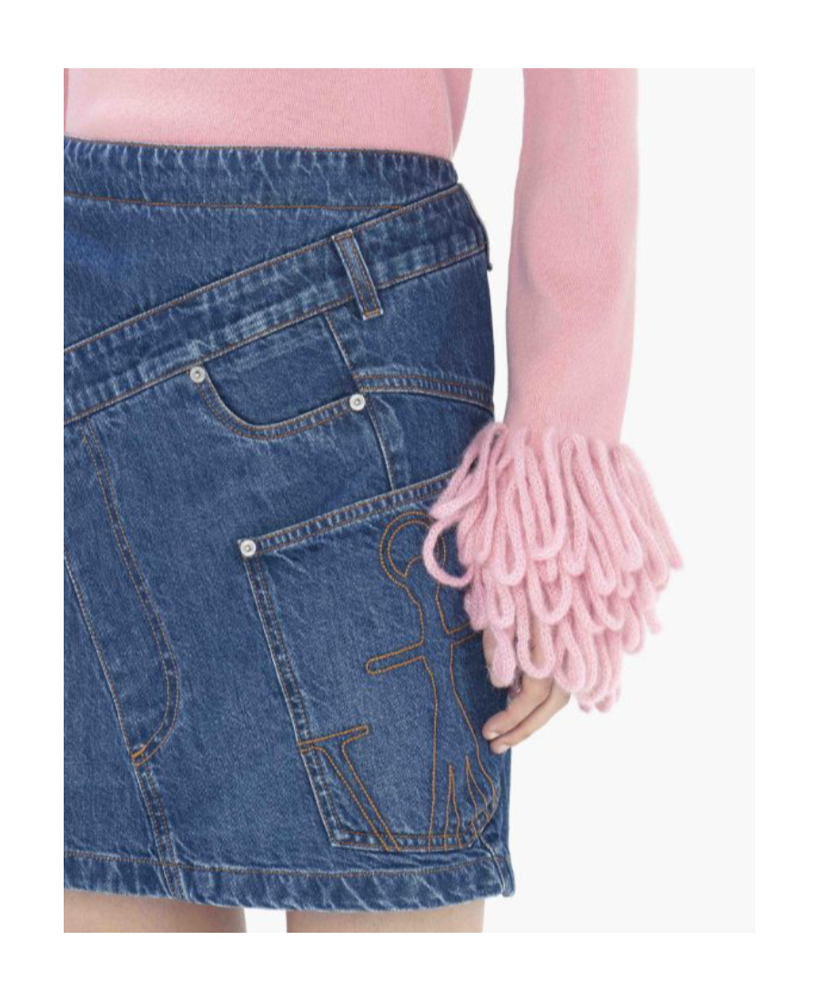 Jw Anderson Twisted Mini Denim Skirt In Blue