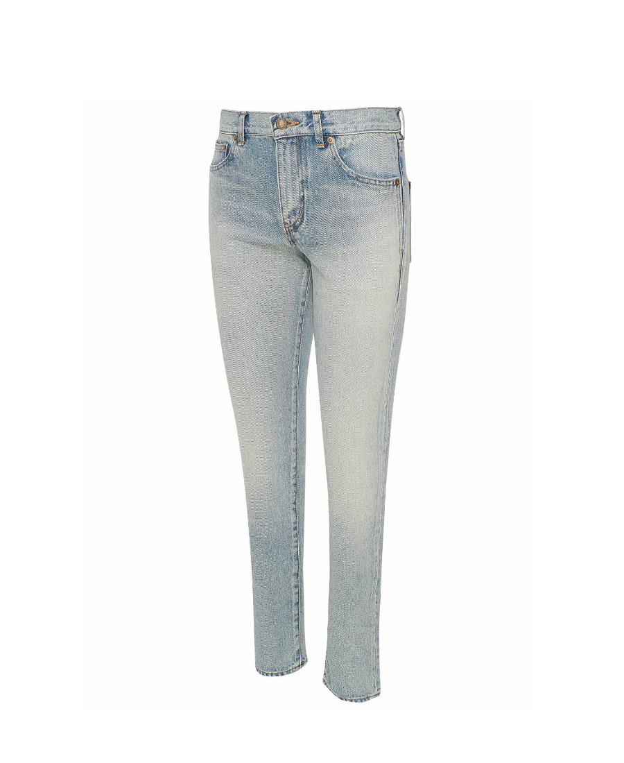 Saint Laurent Mid-rise Slim-fit Jeans In Blue