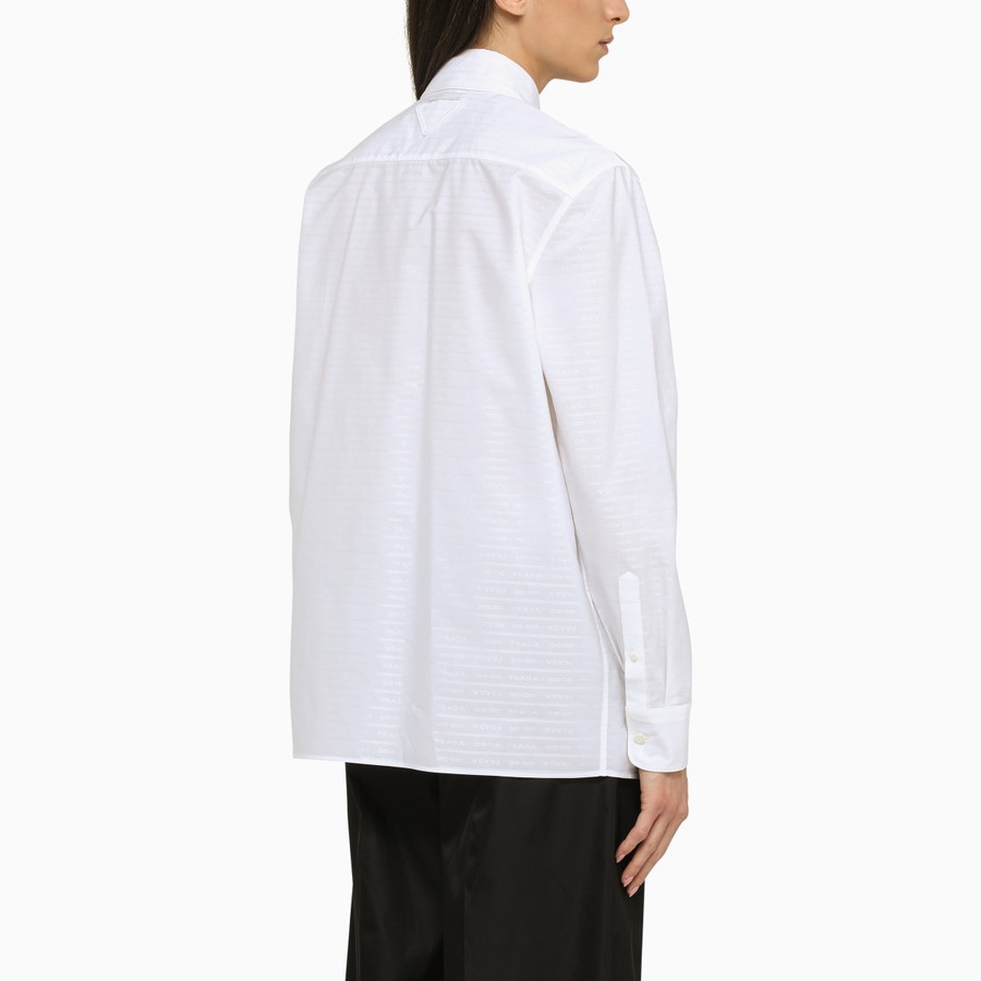 Prada Chest-pocket Button-down Shirt In White
