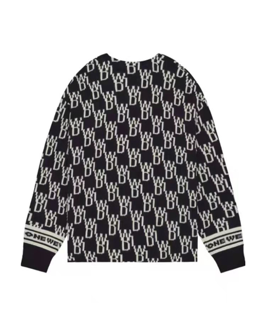 We11 Done V-neck Cardigan In Black