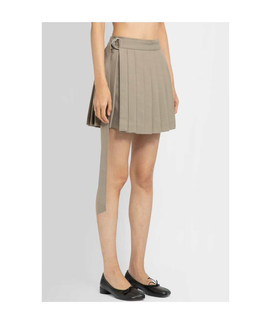 Shop Ami Alexandre Mattiussi Ami Paris Mini Pleated Skirt In Nude