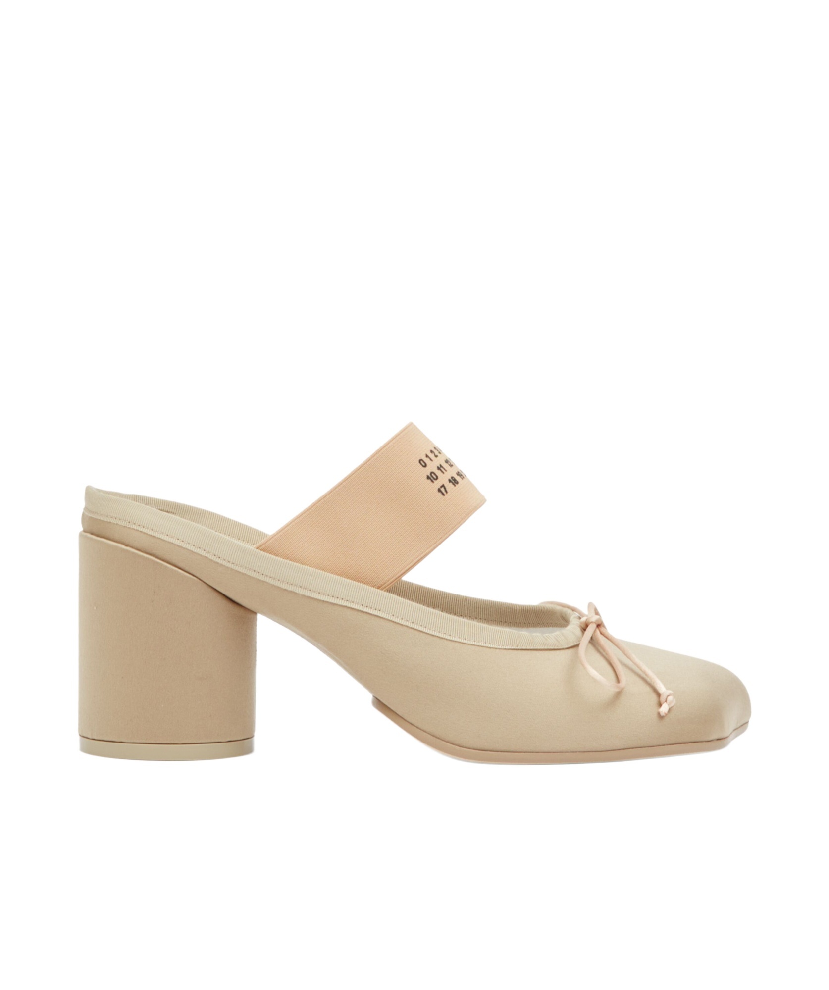 Mm6 Maison Margiela Mm6 By Maison Margiela 70mm Logo-elastic Ballet Mules In Nude