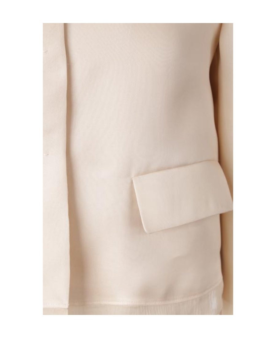 Prada Logo-print Silk Jacket In Nude