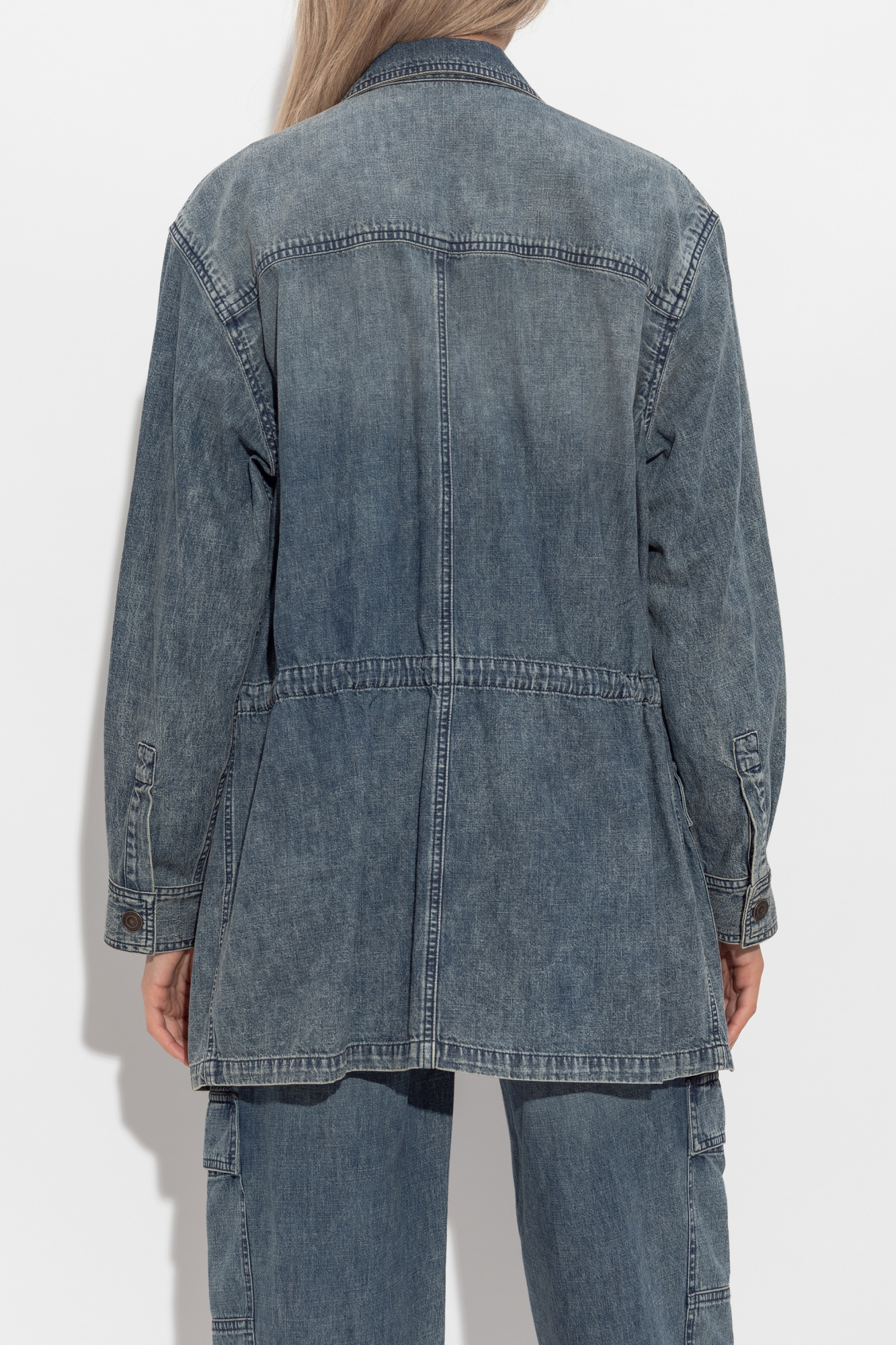 Isabel Marant Étoile Nossia Faded Blue Denim Shirt Jacket In Gray