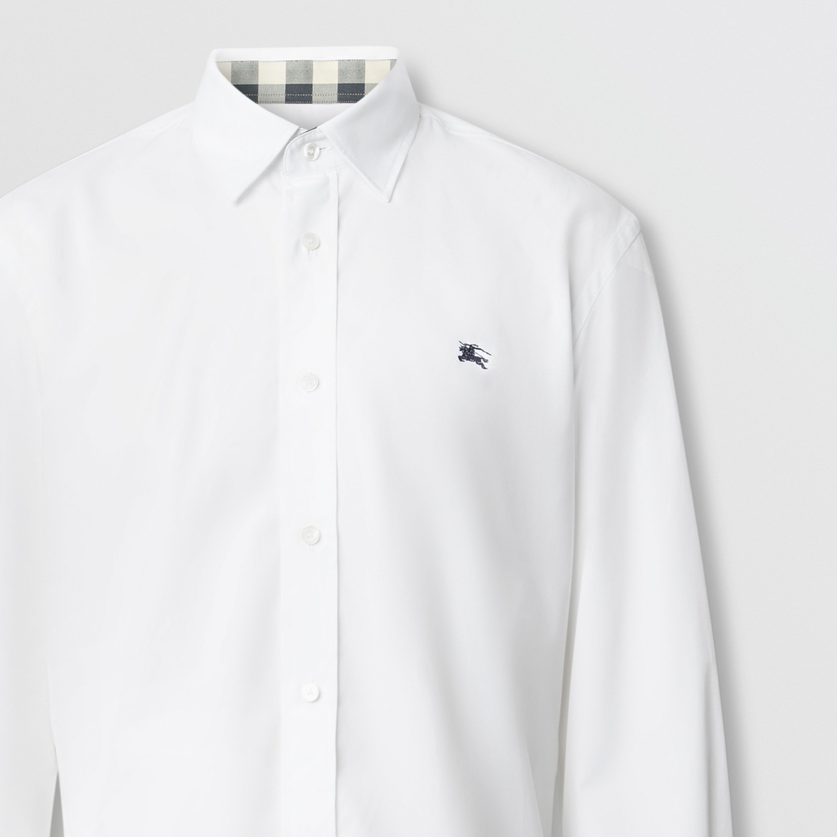 Burberry Embroidered Shirt With Logo In White