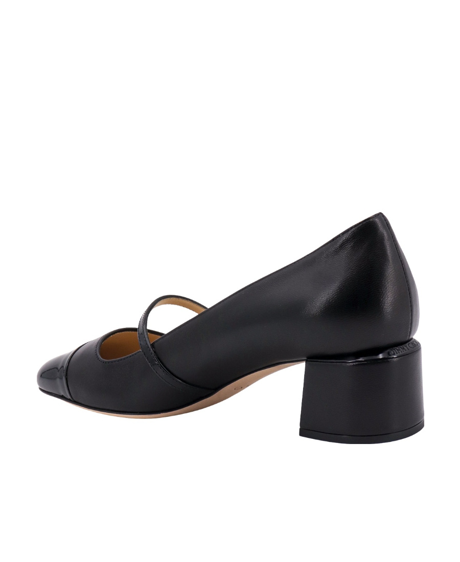 Jimmy Choo 'elisa 45' Black Pumps With Pearl Detail In Black