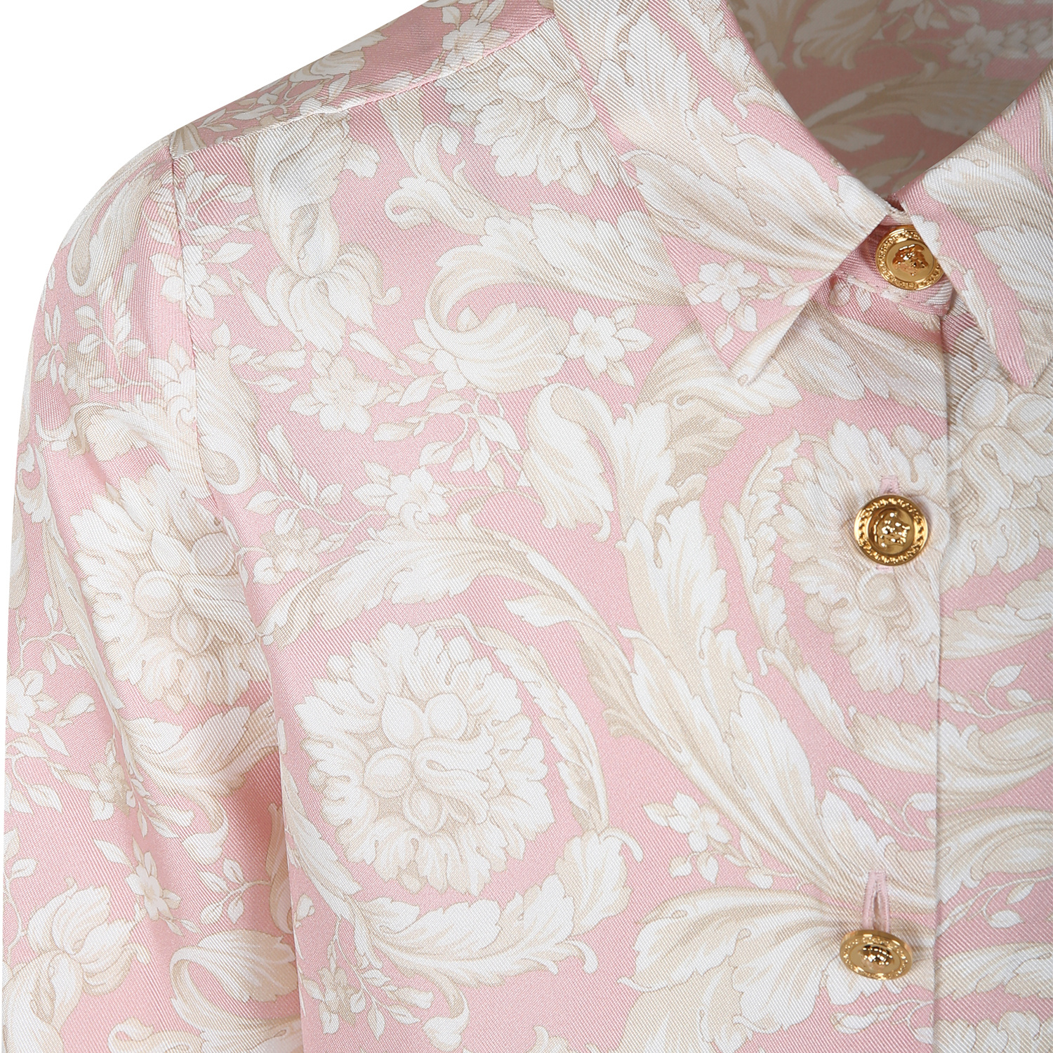 Versace Barocco-print Shirt In White