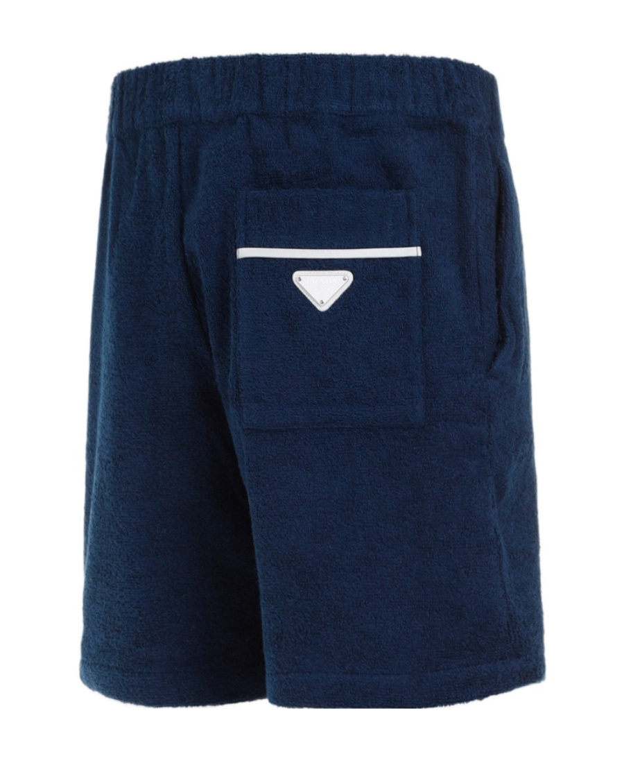 Prada Bermuda Shorts Terry Back Pocket In Blue