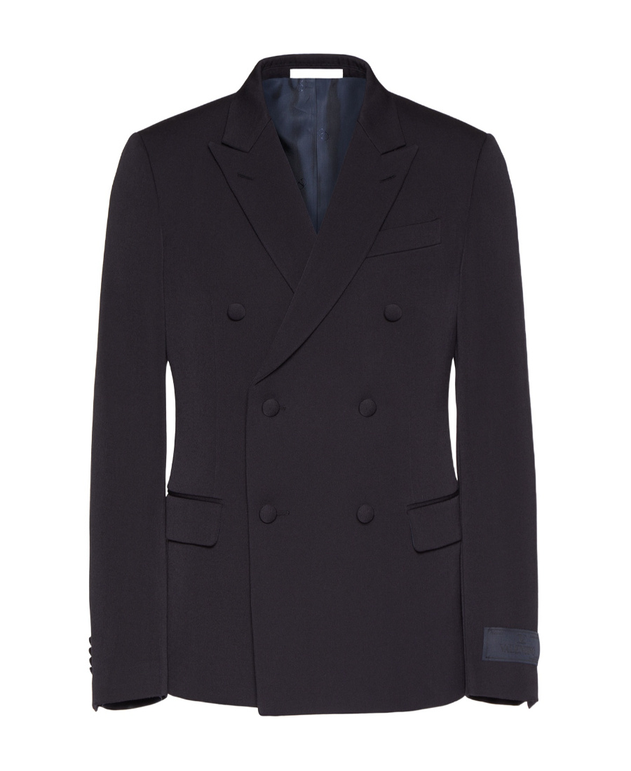 Valentino Sartorial Double-breasted Jacket In Black