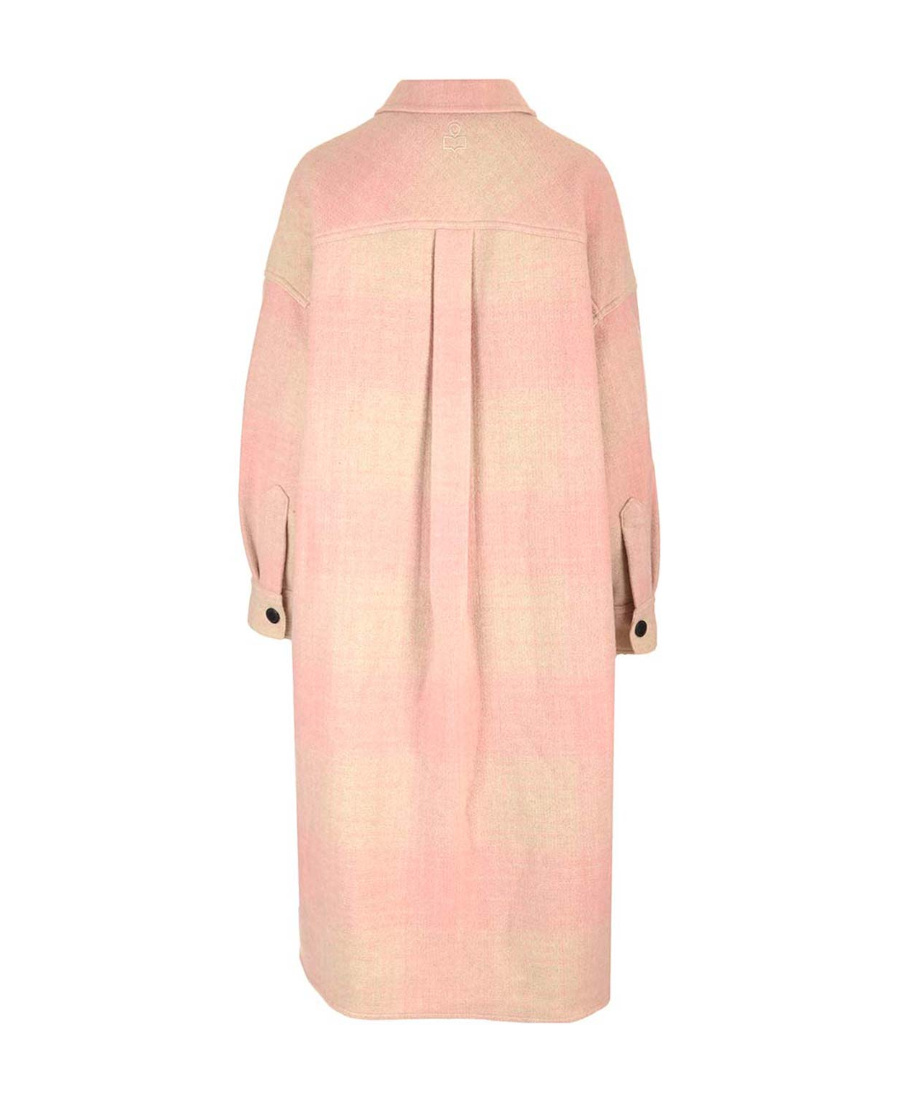 Isabel Marant Étoile Checked Long-sleeved Coat In Pink