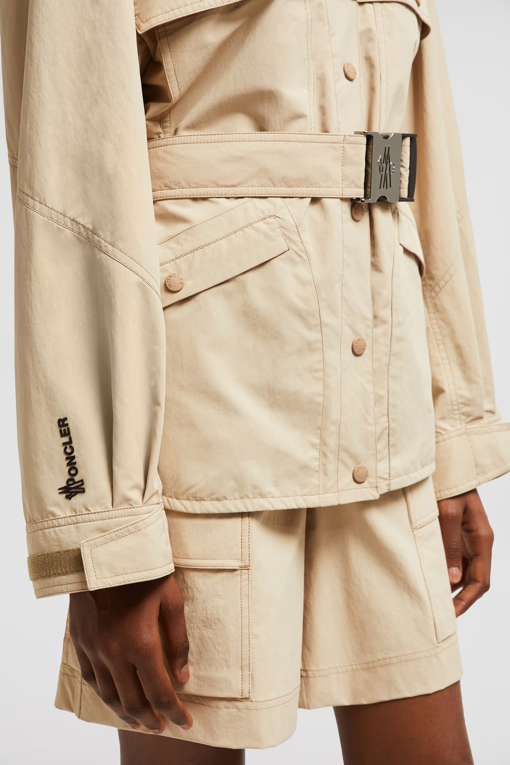 Moncler Veste Utilitaire Ceinturée Kaeng In Nude