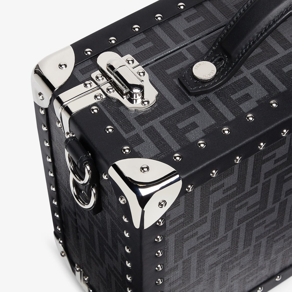 Fendi Small Logo Monogram Rigid Suitcase In Black