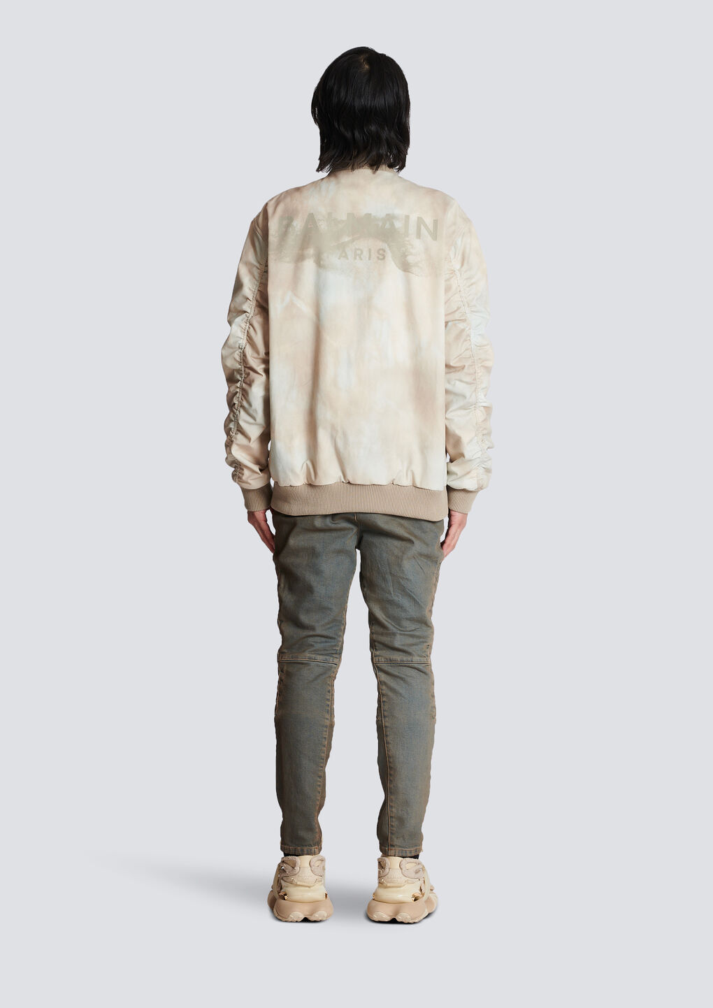 Balmain Rear Logo-print Detail Jacket In Nude