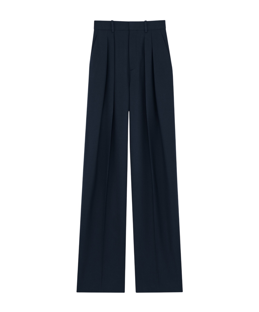 Saint Laurent Wool Gabardine Wide-leg Trousers In Blue