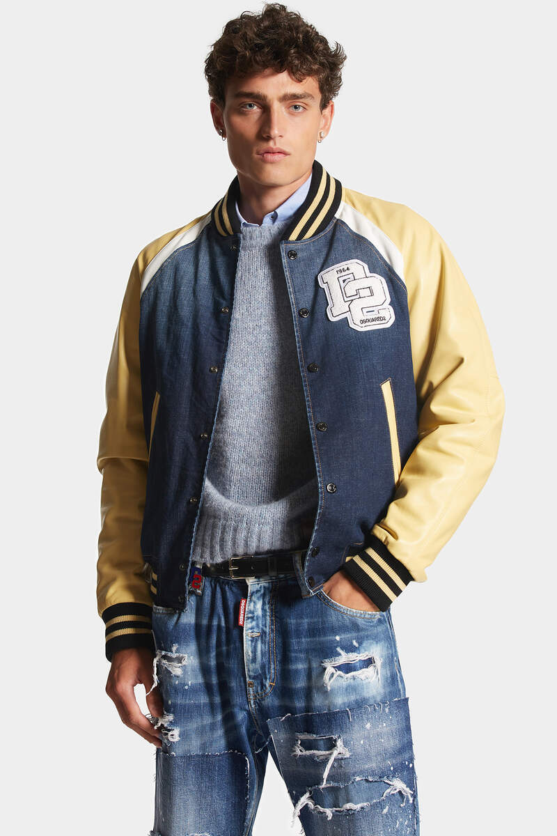 DSQUARED2 STREET COLLEGE PANELLED BOMBER JACKET