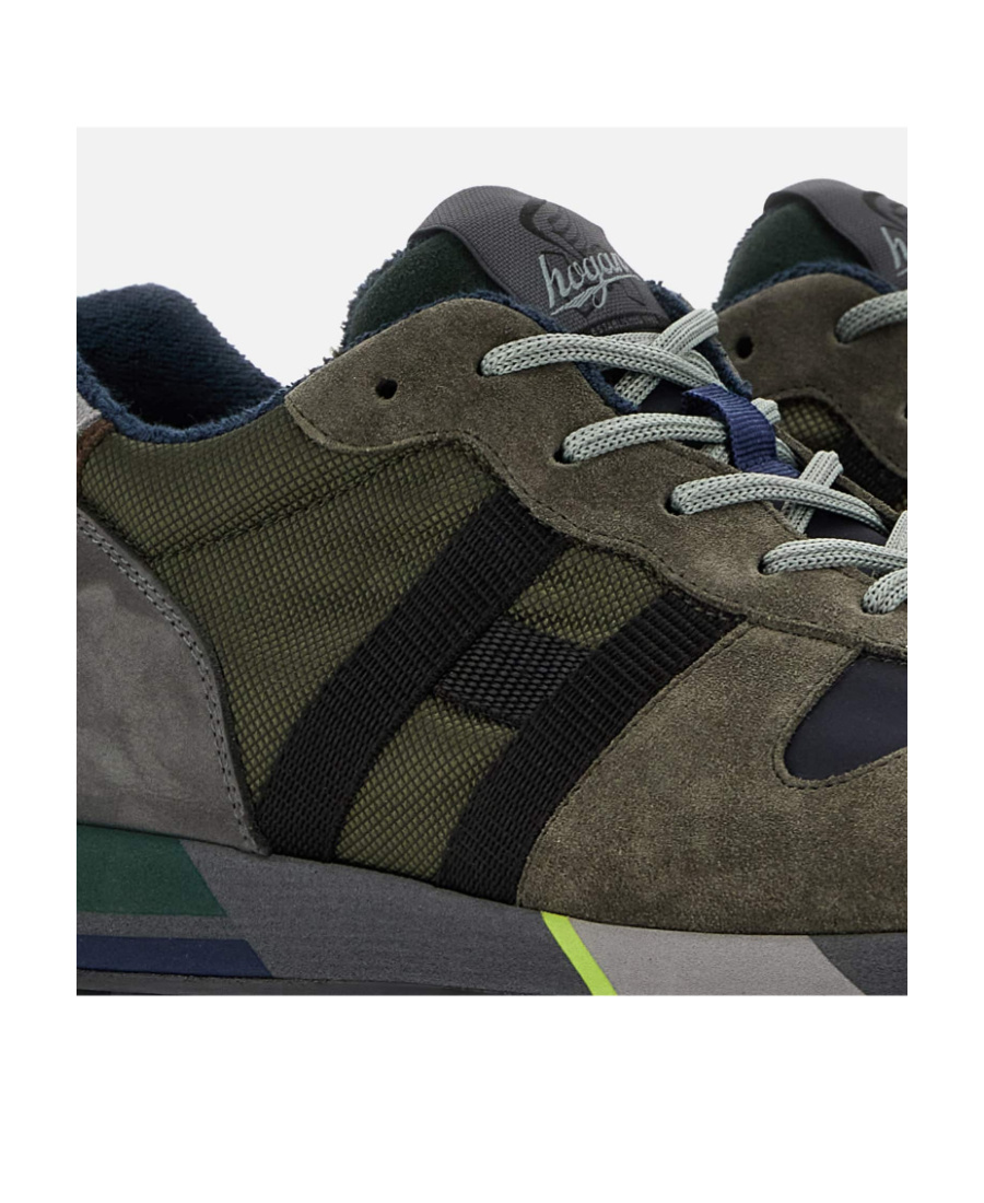 Hogan Round Head Lace-up Sneakers In Black