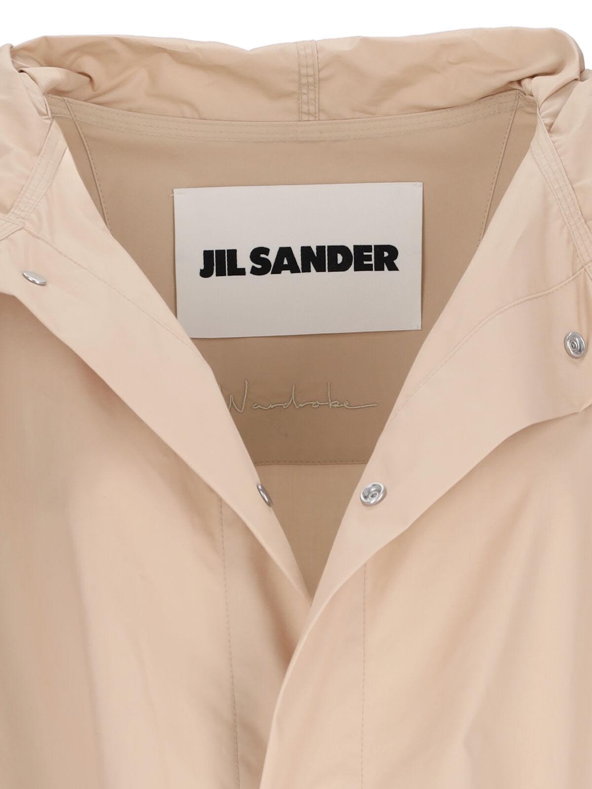 Jil Sander Logo-print Coat In Nude