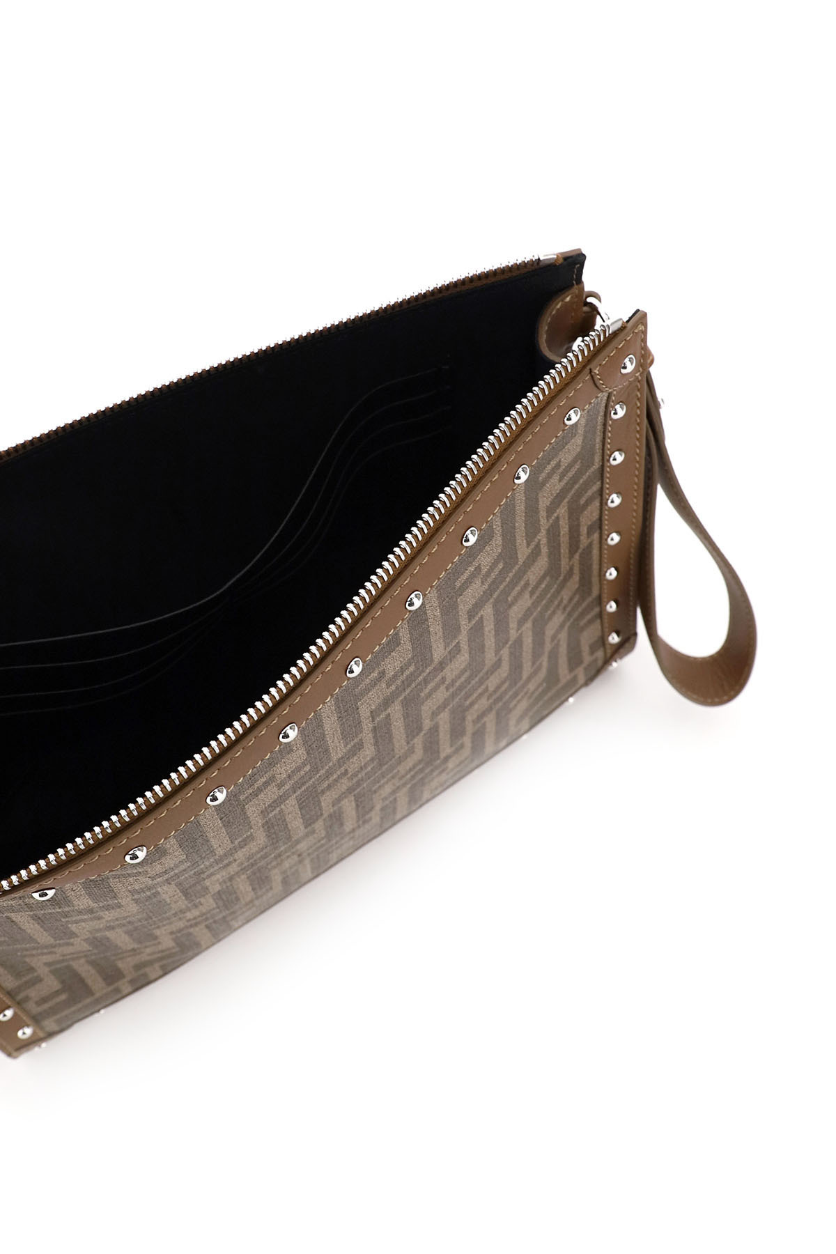 Fendi Ff Motif Pouch In Brown