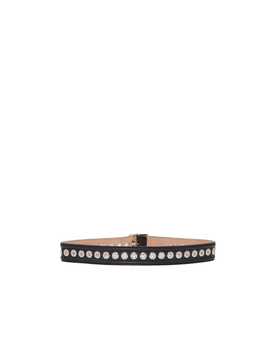 Alexander Mcqueen Eyelet-detail 50mm Belt In Black