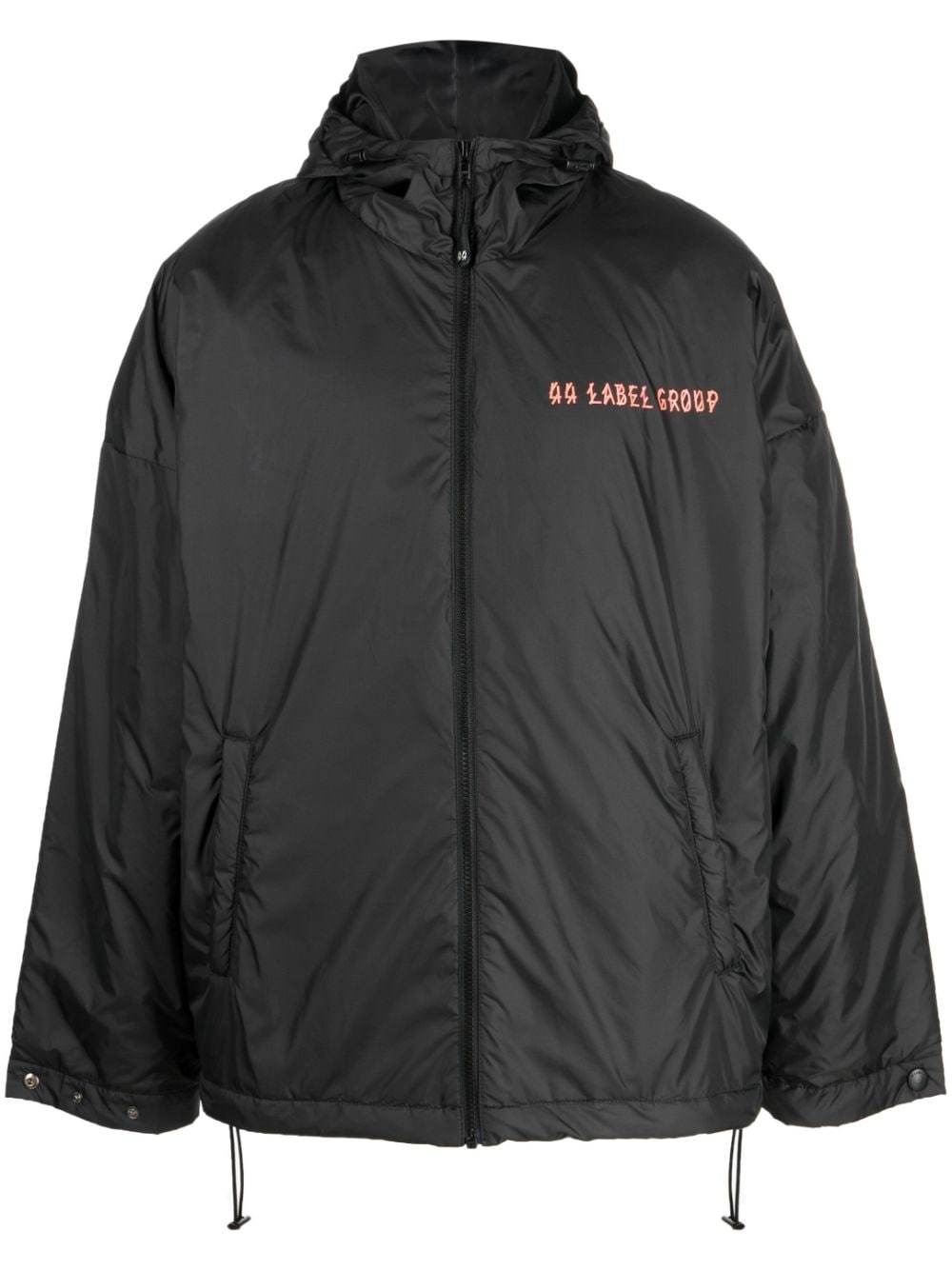 44 Label Group 44 Glass Heavy Center Hooded Jacket In Black