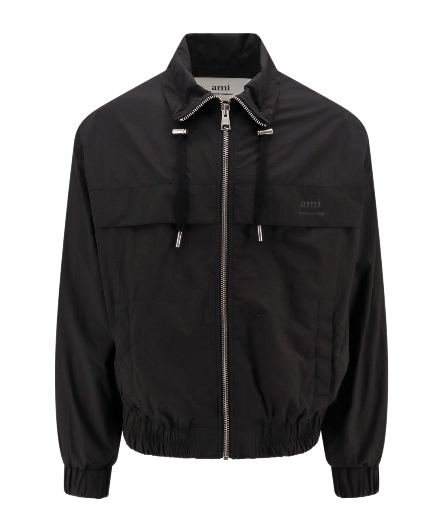 Ami Alexandre Mattiussi Ami Paris Zip-up Lightweight Jacket In Black