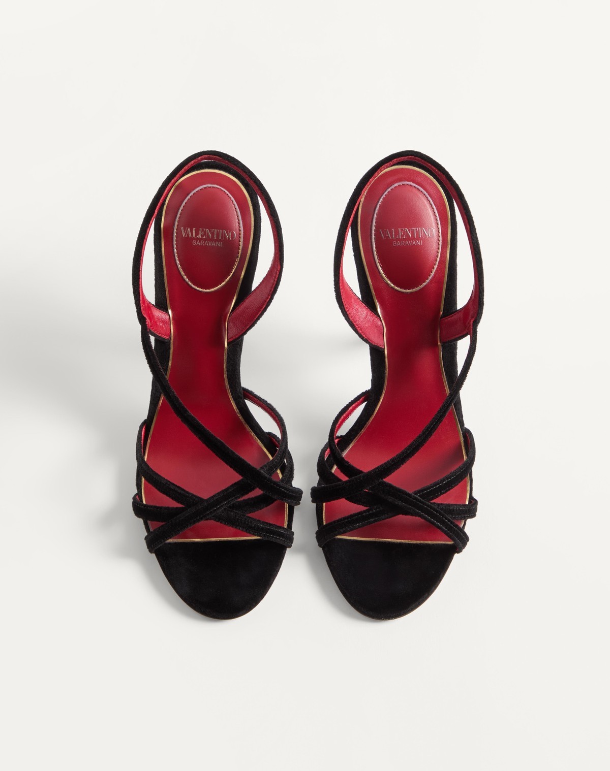 Valentino Garavani Fetishique Velvet Sandal 105mm Woman Black 42 In Black