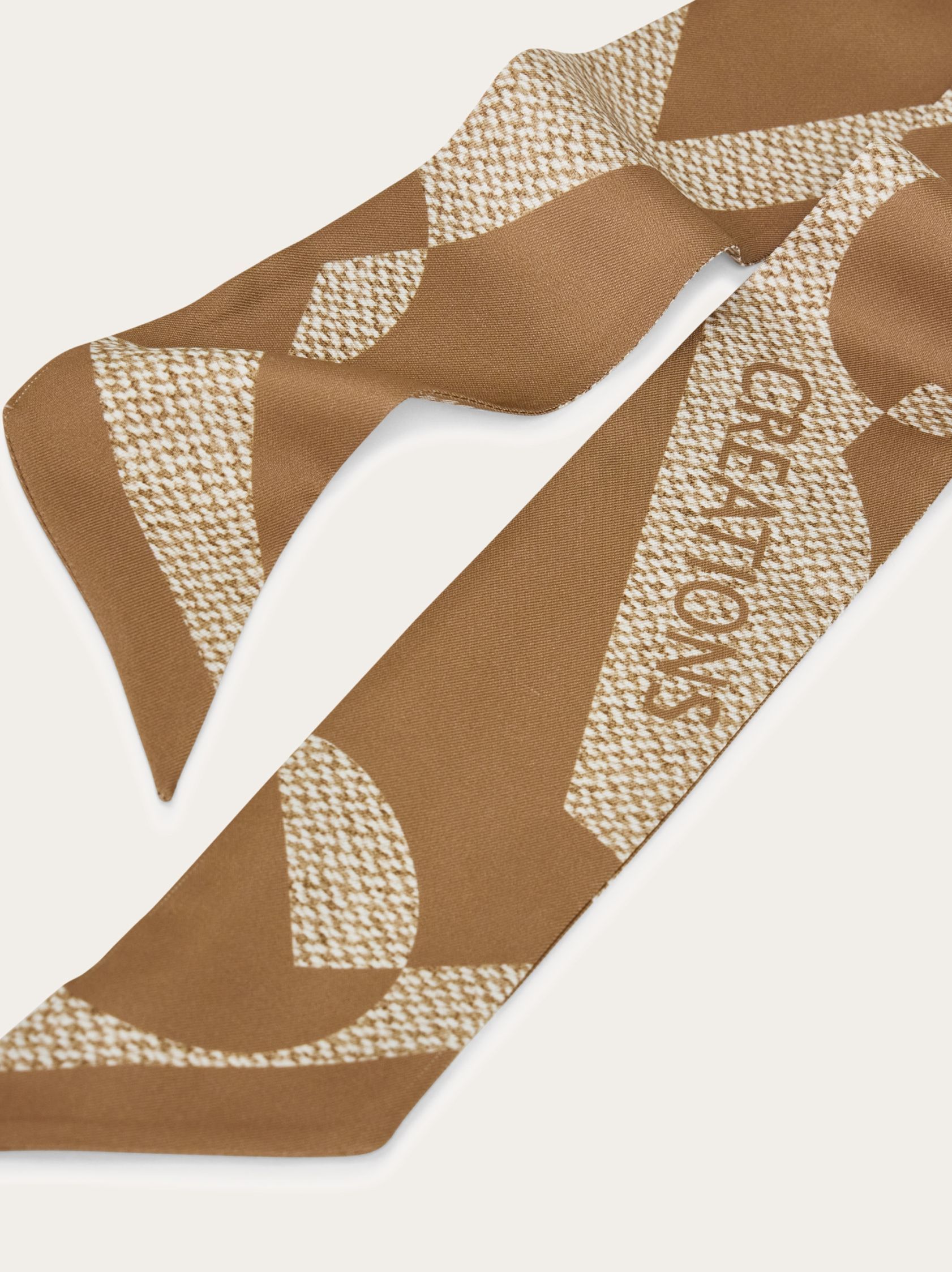Ferragamo Venna Print Silk Headband In Brown