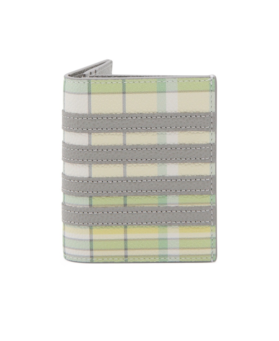 Thom Browne Checked Bi-fold Wallet In Gray