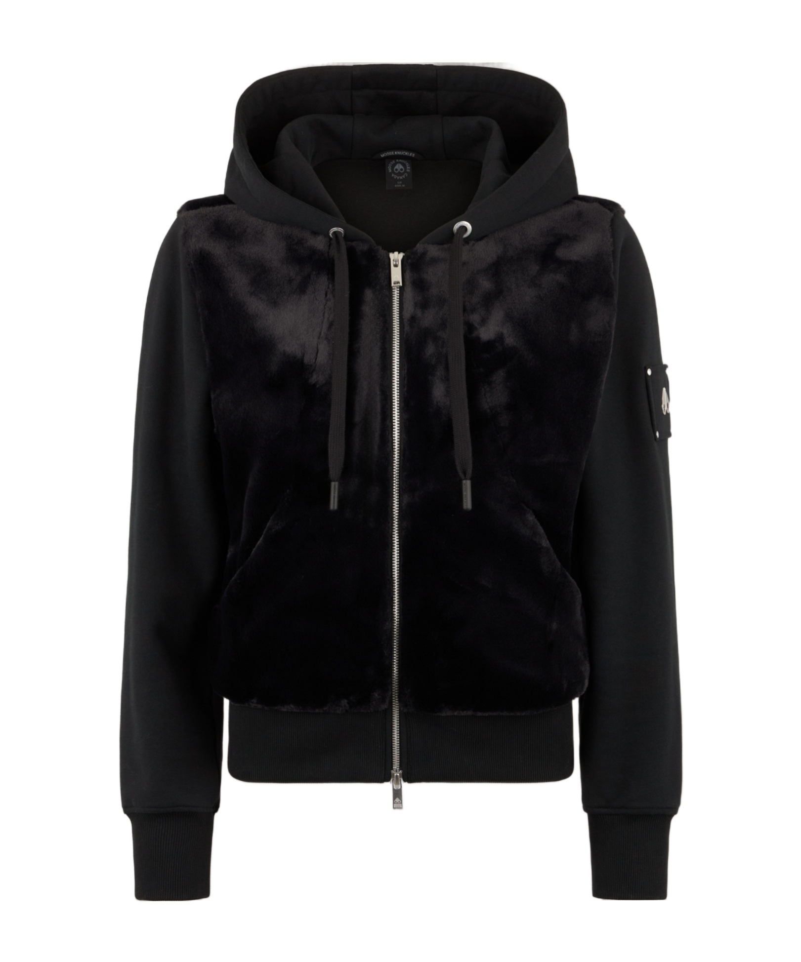 Moose Knuckles Rosylyn Bunny Hoodie In Black