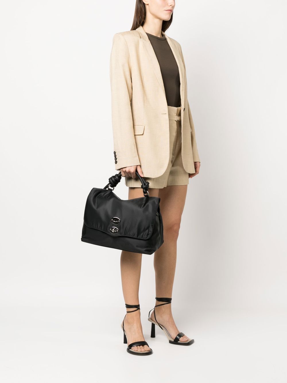 Shop Zanellato Flip-top Shoulder Bag In Black