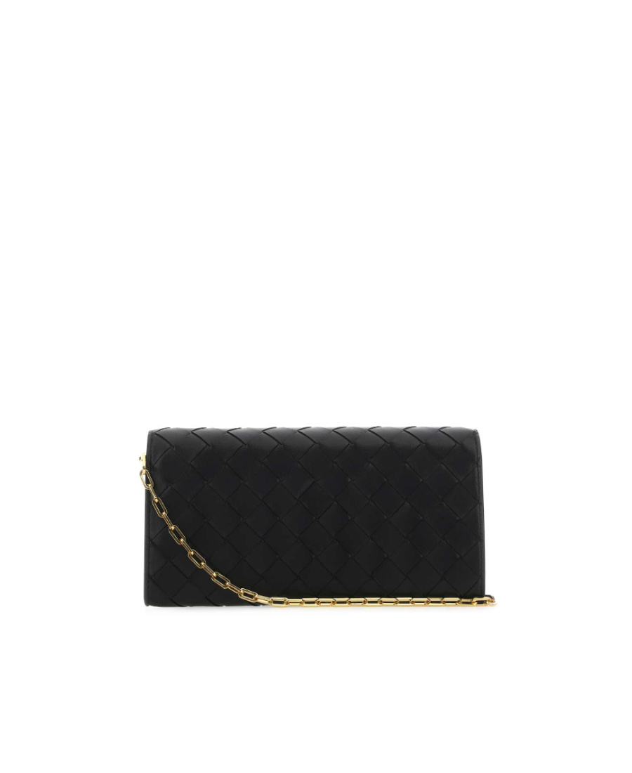 Bottega Veneta Intrecciato Leather Clutch Bag In Black