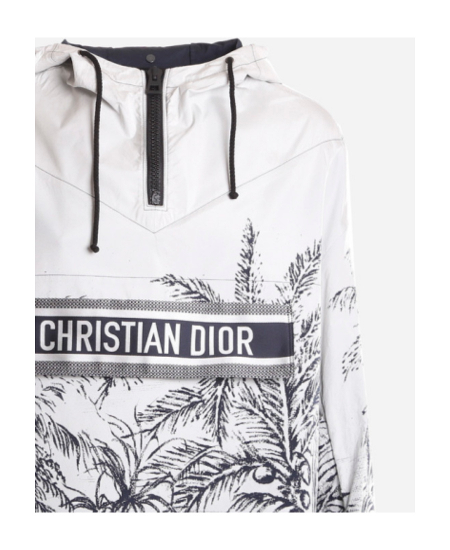 DIOR HOODED LONG-SLEEVED PRINTED PATTERN SWEATER