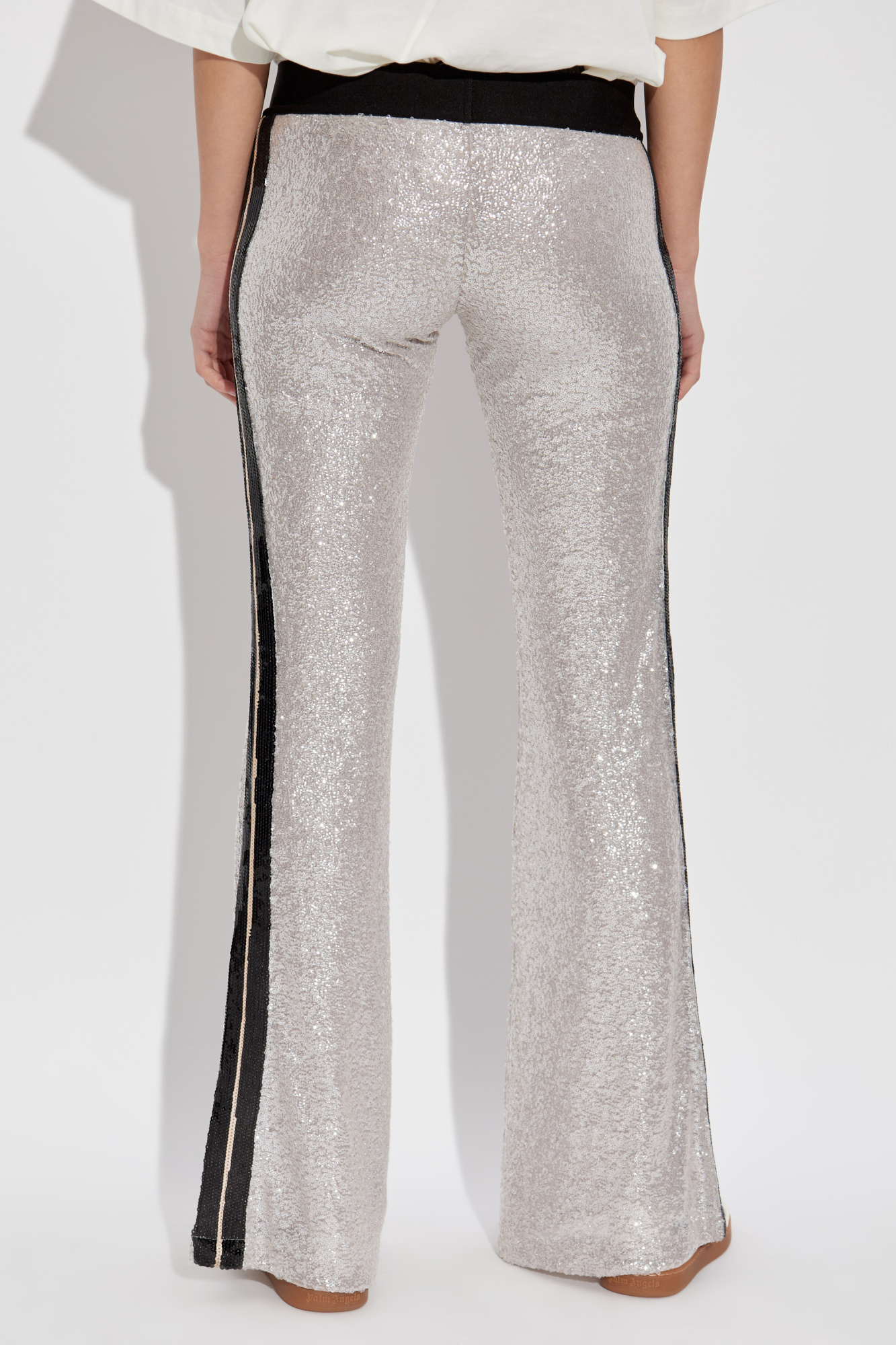 Palm Angels Sequin-embellished Trousers In Gray