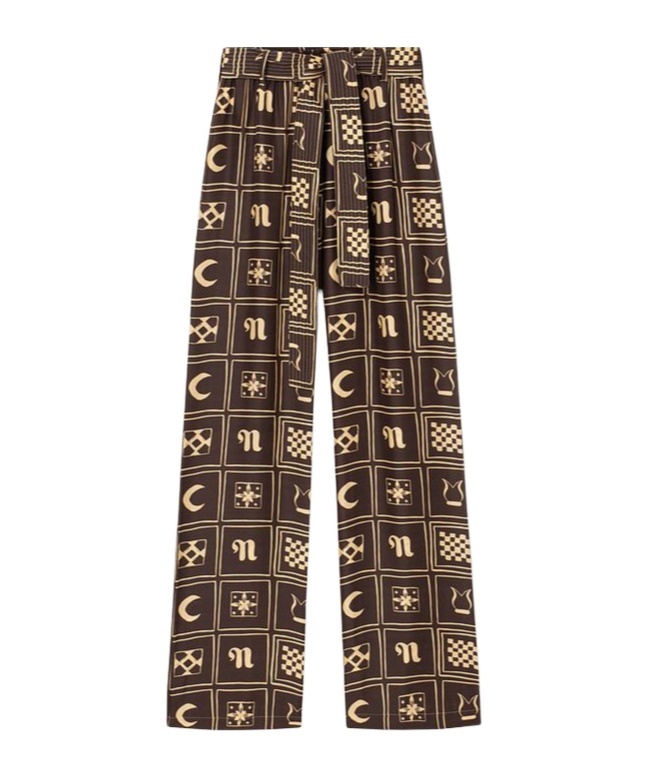 Nanushka Jadine Kopjafa-print Silk Trousers In Green