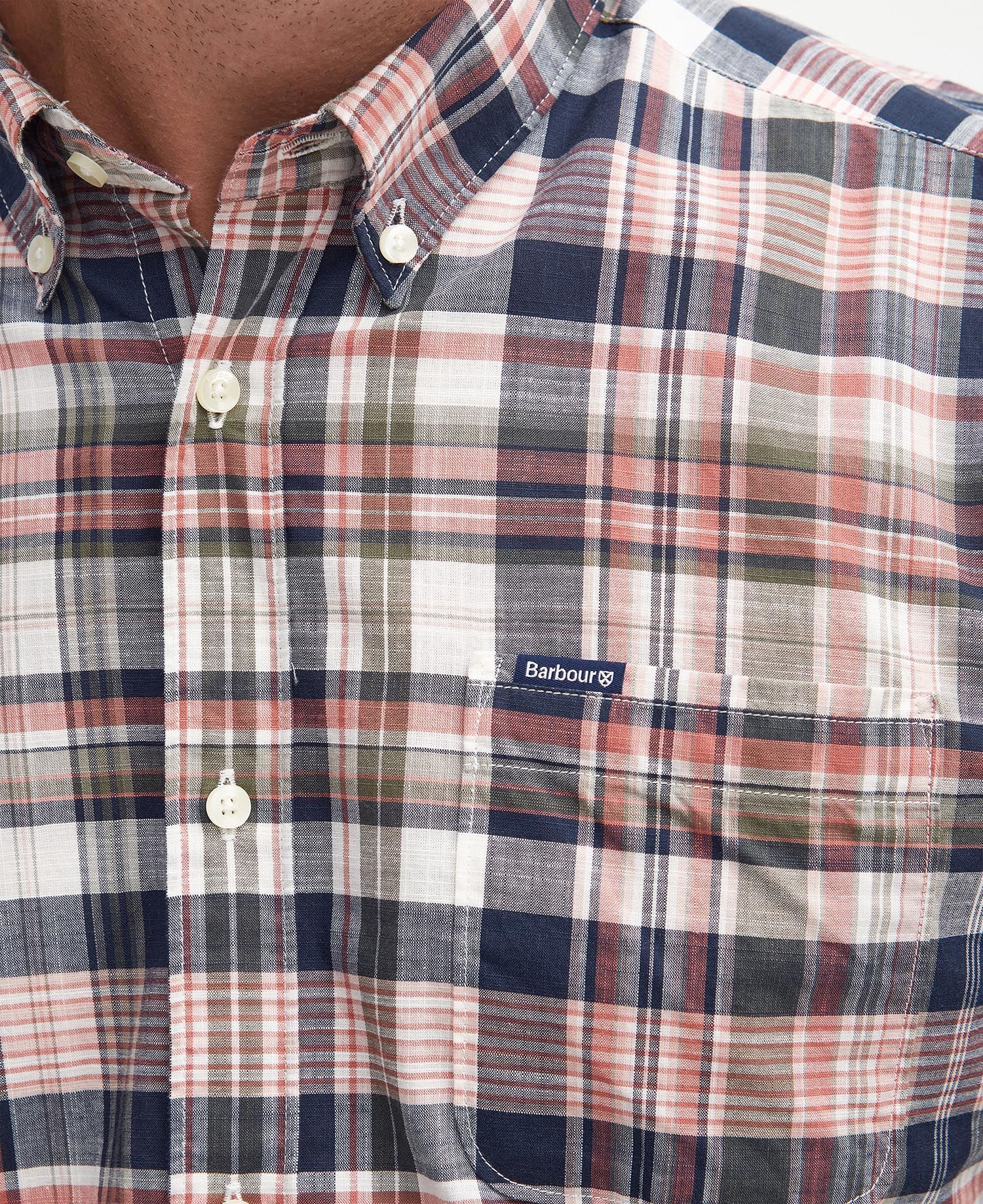 Barbour Plaid-check Cotton Shirt In Nude