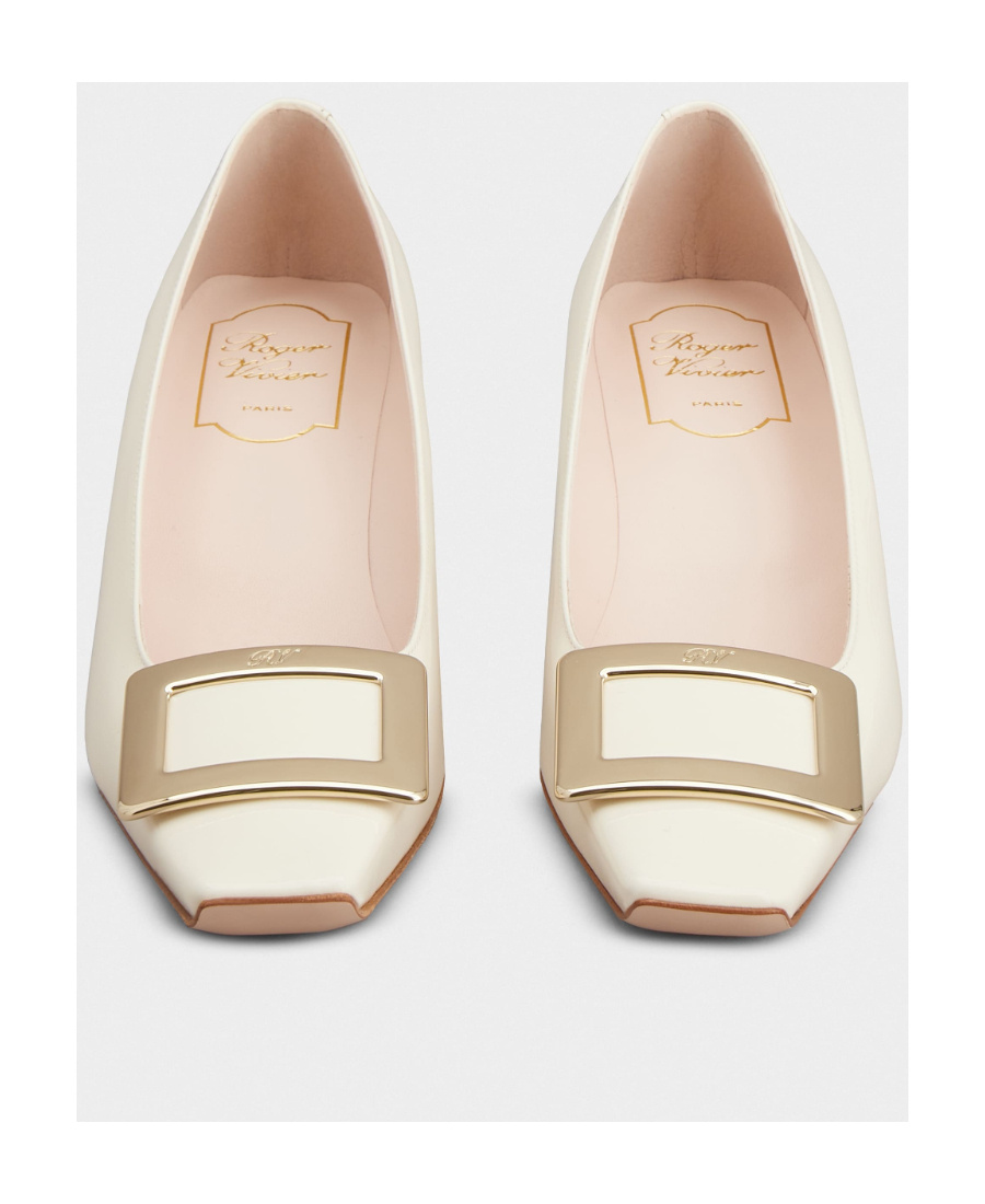 Roger Vivier Belle Vivier 45 Mother-of-pearl Buckle Pumps In Leather In Nude